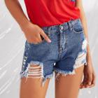 Shein Extreme Distressing Denim Shorts