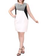 Shein Color-block Sleeveless Plus Dress