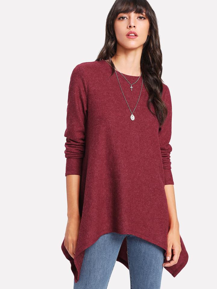 Shein Hanky Hem Hidden Pocket Tee