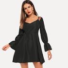 Shein Contrast Mesh Solid Dress