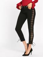 Shein Eyelet Lace Up Side Jeans