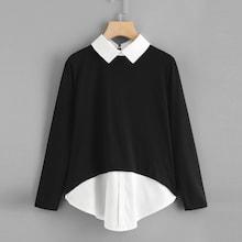 Shein Color-block 2 In 1 Blouse