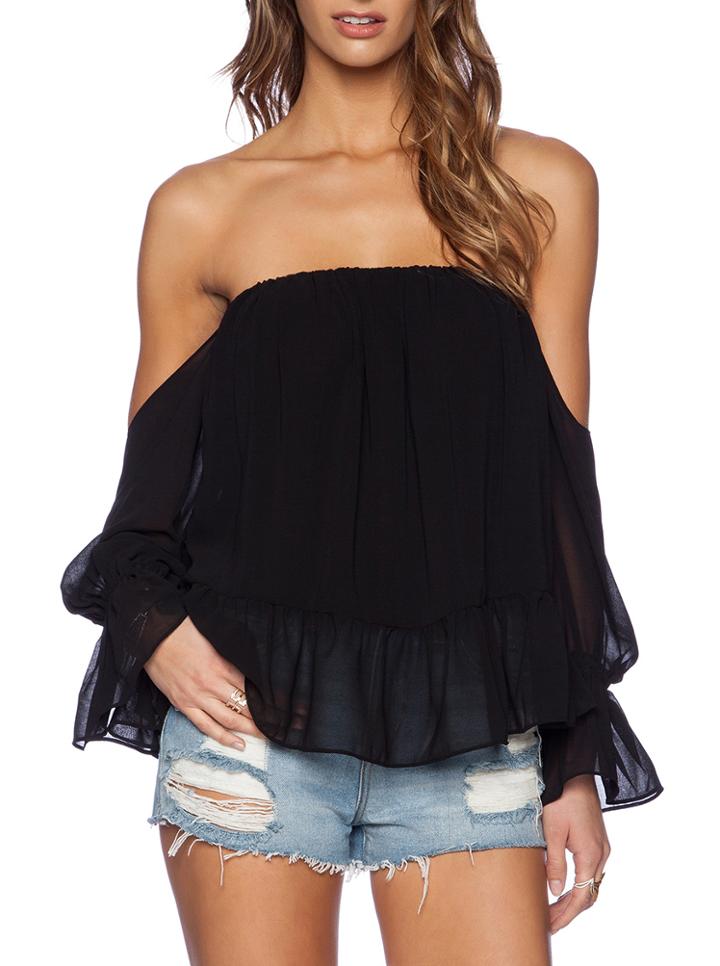 Shein Black Off The Shoulder Blouse