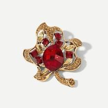 Shein Gemstone Leaf Brooch