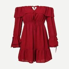 Shein Off Shoulder Ruffle Trim Dress
