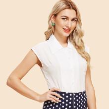 Shein Revere Collar Solid Shirt