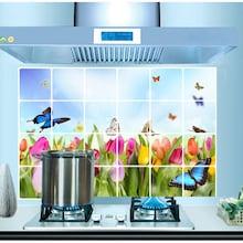 Shein Oil Proof Floral & Butterfly Decor Wall Sticker