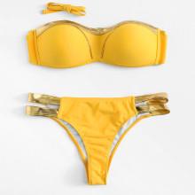 Shein Push Up Bandeau Bikini Set