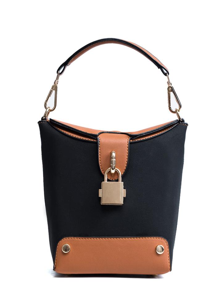 Shein Two Tone Lock Detail Shoulder Bag