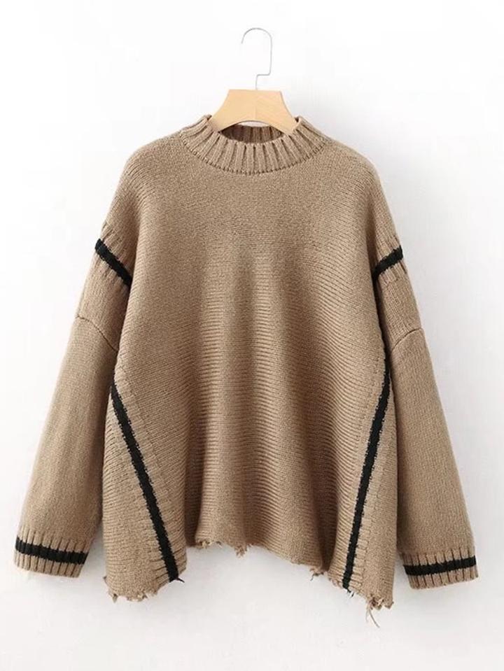 Shein Raw Hem Oversized Sweater