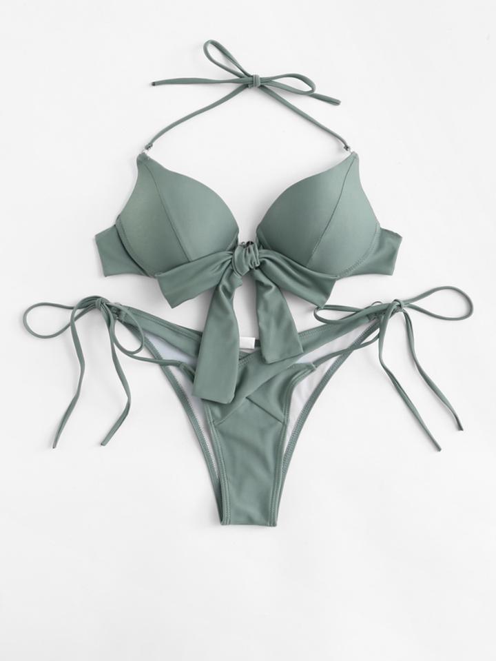 Shein Crossover Bow Tie Bikini Set