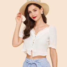 Shein Frill Hem Crop Top