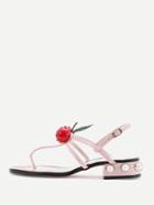 Shein Cherry Embellished Thong Sandals
