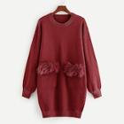 Shein Faux Fur Patched Knit Dress