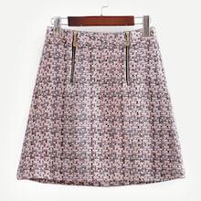 Shein Zip Detail Tweed Skirt