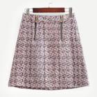 Shein Zip Detail Tweed Skirt