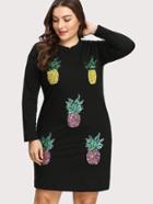 Shein Contrast Sequin Pineapple Dress