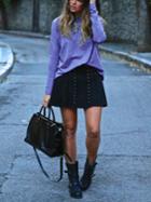 Shein Blue Crew Neck Loose T-shirt