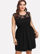 Shein Flower Lace Panel Dress