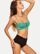 Shein Contrast Mesh Insert High-waist Bikini Set