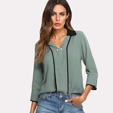 Shein Faux Pear Detail Shirt