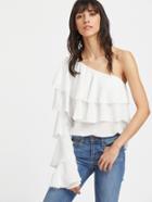 Shein One Shoulder Tiered Flounce Top