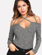 Shein Strappy Open Back Space Dye Jumper