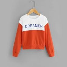 Shein Girls Cut Ans Sew Lettering Sweatshirt