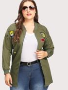 Shein Zip Up Jacket With Badges