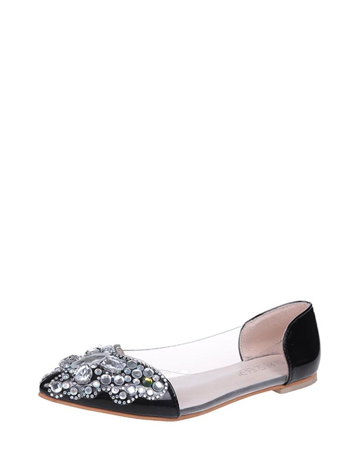 Shein Rhinestone Embellished Ballet Flats