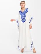 Shein Damask Print Poncho Dress