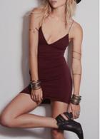Rosewe Deep V Neck Spaghetti Strap Bodycon Dress