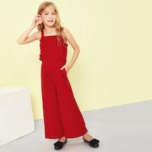 Shein Girls Ruffle Trim Jumpsuit