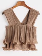 Shein Exaggerated Frill Sleeveless Top