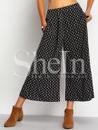 Shein Black Tribal Print Straight Pant