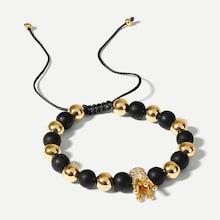 Shein Men Crown Two Tone Beaded Bracelet