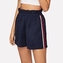 Shein Frill Trim Striped Side Shorts