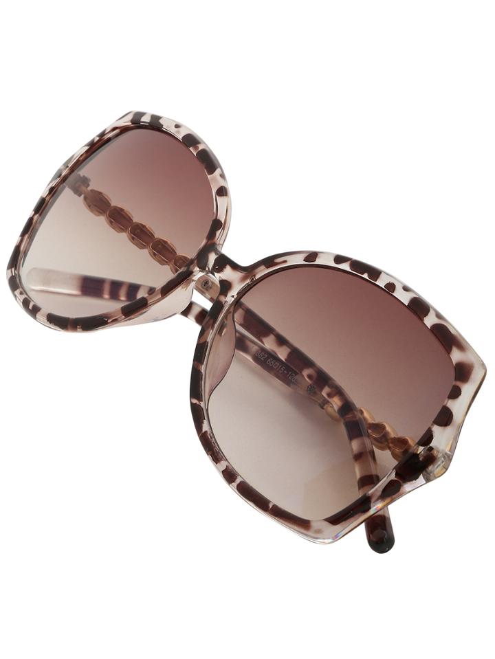 Shein Leopard Oversized Frame Skull Shaped Arms Sunglasses