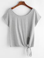 Shein Cut Out Back Tie Side T-shirt
