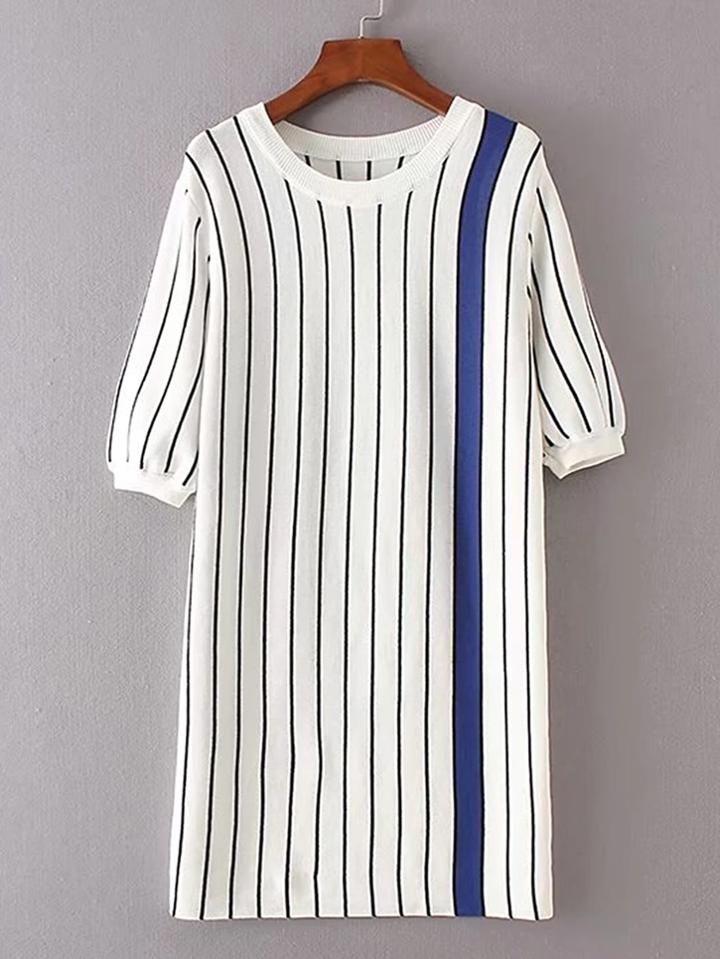 Shein Vertical Striped Sweater Dress