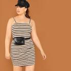 Shein Plus Striped Fitted Cami Dress
