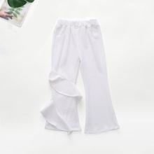 Shein Girls Ruffle Trim Solid Pants