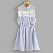 Shein Sheer Mesh Panel Floral Dress