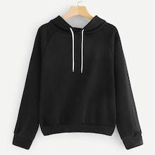 Shein Plus Drawstring Raglan Sleeve Hoodie
