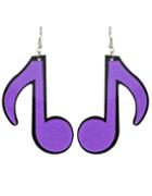 Shein Purple Acrylic Music Drop Earrings