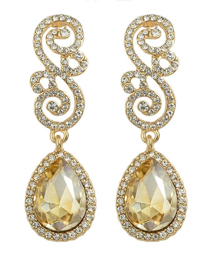 Shein Champagne Rhinestone Women Earrings