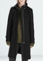 Rosewe Laconic Black Long Sleeve Coat With Turndown Collar