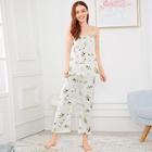 Shein Floral Print Cami Pajama Set