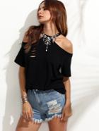Shein Cutout Cold Shoulder Halter Top