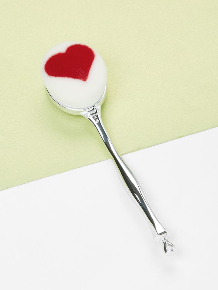 Shein Heart Pattern Metal Handle Makeup Brush